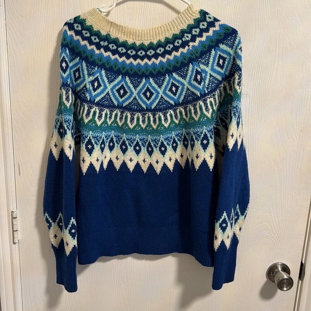 St. John’s Bay Women’s Medium Sweater Long Sleeve Geometric Knit Warm Winter Ski - Picture 6 of 11